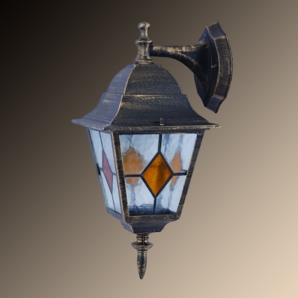 Уличный настенный светильник Arte Lamp Bremen A1012AL-1BN в стиле тиффани, цвет коричневый