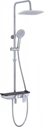 Душевая стойка Lemark Tropic LM7012C хром штанга 196.25 см, шланг двойная оплетка, металлический 150 см