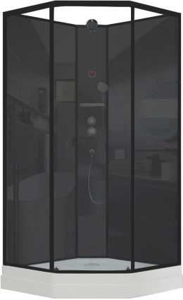 Душевая кабина Timo Premium Ilma-709 B Black поддон средний, стекло прозрачное