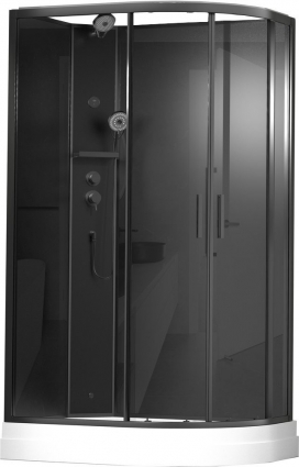 Душевая кабина Timo Premium Ilma-902 L B Black поддон средний, стекло прозрачное