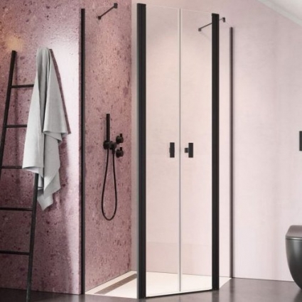Душевой уголок Radaway Nes Black PTD 80x90 двери распашные, стекло прозрачное