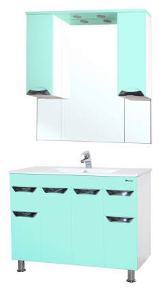 Мебель для ванной Bellezza Симона 100 салатовая напольная, с подсветкой
