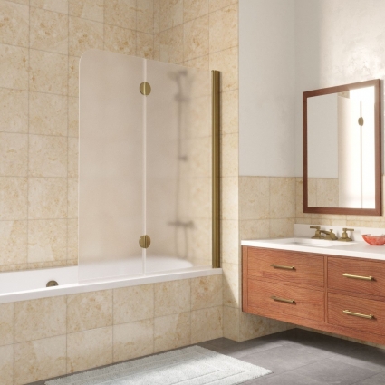 Шторка на ванну Vegas Glass E2V LUX 120 05 10 R профиль бронза, стекло сатин, складная, правая