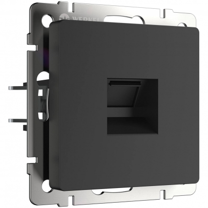 Телефонная розетка RJ-11 Werkel черный матовый W1182008 4690389156960 цвет черный