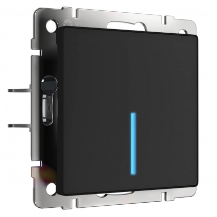 Сенсорный выключатель одноклавишный с функцией Wi-Fi Werkel черный W4510608 4690389171185, в современном стиле, цвет черный
