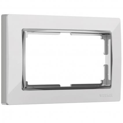 Рамка для двойной розетки Werkel Snabb белый/хром W0081901 4690389161063 цвет белый