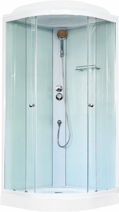 Душевая кабина Royal Bath HK RB90HK5-WT четверть круга, поддон низкий, стекло прозрачное