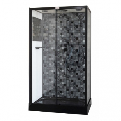 Душевая кабина Esbano Negro ESB-1280CKR прямоугольная, поддон средний, стекло прозрачное