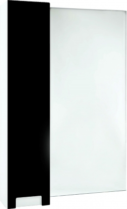 Зеркало-шкаф Bellezza Пегас 50 L, черное, с дверками, прямоугольное