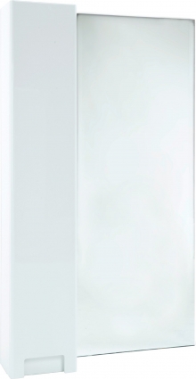 Зеркало-шкаф Bellezza Пегас 50 L, белое, с дверками, прямоугольное, левое