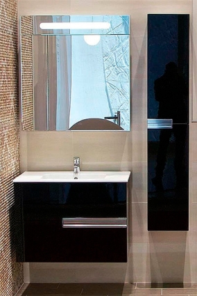Мебель для ванной Roca Victoria Nord Black Edition 80 черная с ящиками, подвесная