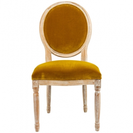 Стул byObject Луи Медовая горчица с велюровой обивкой, 50x62x101 см,  стиль классический