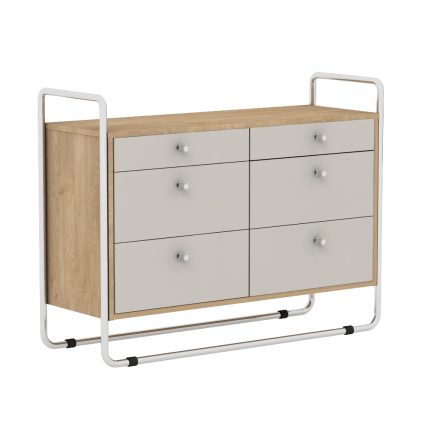 Комод WOODI Woodi Bauhaus с 6 ящиками, для белья