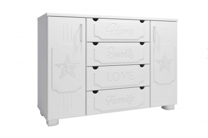 Комод Compass ДримСтар ДС-17 белое дерево 120x45x85 см,  стиль классический