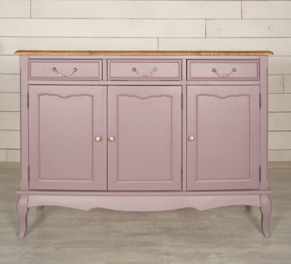Комод "Этажерка Leontina lavanda" с тремя ящиками и дверками, 120x38x87 см,  стиль прованс и кантри