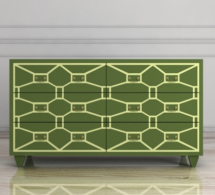 Комод "Этажерка Emerald" 6 ящиков 160x43x90 см,  стиль классический