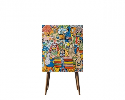 Комод на высоких ножках Этажерка Berber принт 1 для белья,  стиль скандинавский