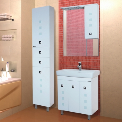 Мебель для ванной Bellezza Натали 70 белая с дверками, напольная