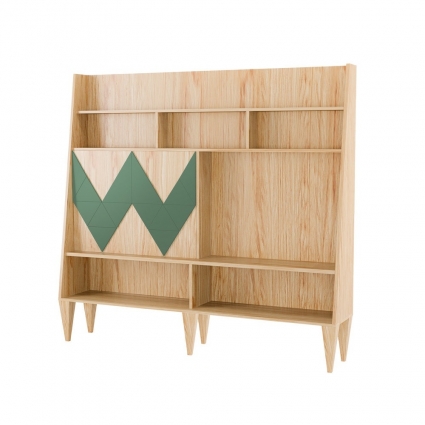 Стенка для гостиной Woodi Woo Wall с узором зеленого цвета, без ящиков,  стиль скандинавский