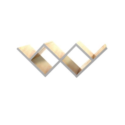 Полка для гостиной Woodi Woo Shelf с торцом светло-серого цвета, 80x30x30 см,  стиль скандинавский