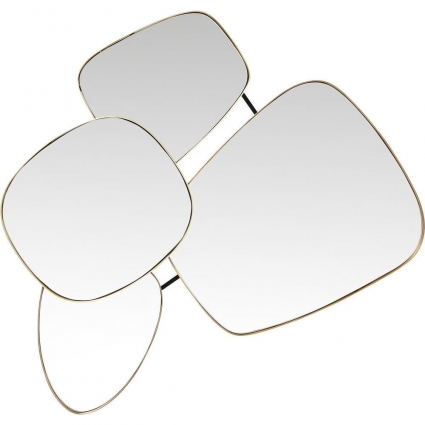 Зеркало KARE DESIGN Shapes с золотой рамой, 110x10x130 см,  стиль современный