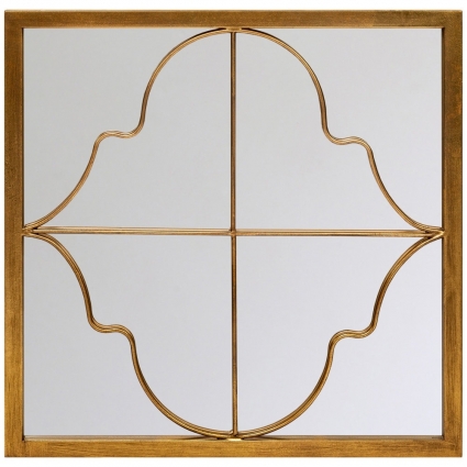 Настенное зеркало Object Desire Квадро в раме золотого цвета 50x2x50 см,  стиль классический