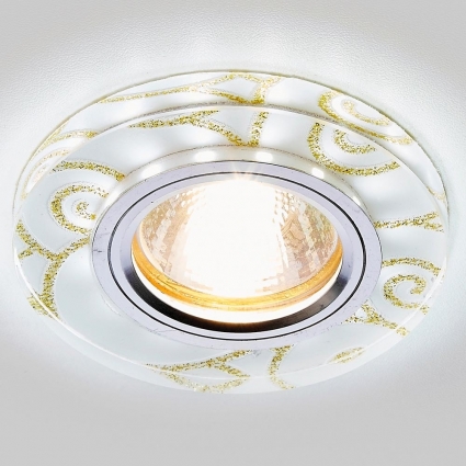 Встраиваемый светодиодный светильник Ambrella light Led S231 WH/G в стиле модерн, цвет белый
