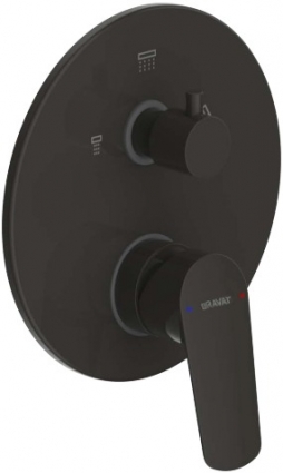 Смеситель Bravat Rhein PB8429564BW-3-ENG для ванны с душем, однорычажный, черный