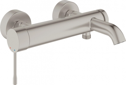 Смеситель Grohe Essence New 33624DC1 для ванны с душем, суперсталь, однорычажный, длина излива 19.3 см