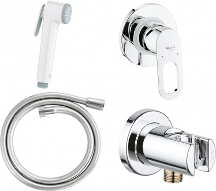 Гигиенический душ Grohe BauLoop 124896 со смесителем, С ВНУТРЕННЕЙ ЧАСТЬЮ, хром