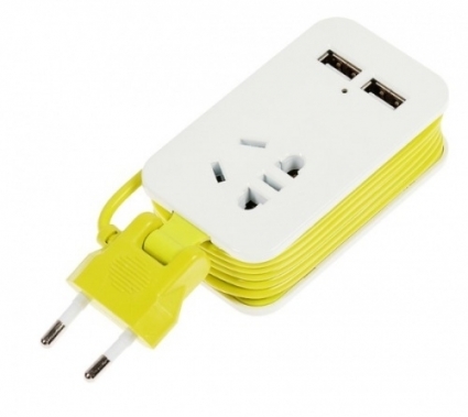 Удлинитель (UL-00003429) 1гн х 1,5м б/з Uniel Travel S-CT1-1,5U White/Green, цвет белый, мощность 500 Вт