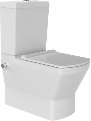 Унитаз-компакт Bien Neptun NPKD06301VE0W5SZ0 с функцией биде, встроенным смесителем, белый, прямоугольный, 35x63 см