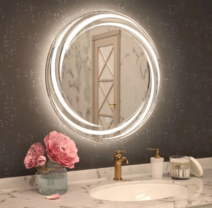 Зеркало Art&Max Romantic 80 с подсветкой, округлое,  в современном стиле