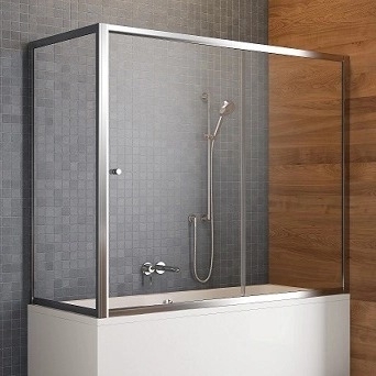 Шторка на ванну Radaway Vesta DWJ+S 150 раздвижная, стекло прозрачное, профиль хром
