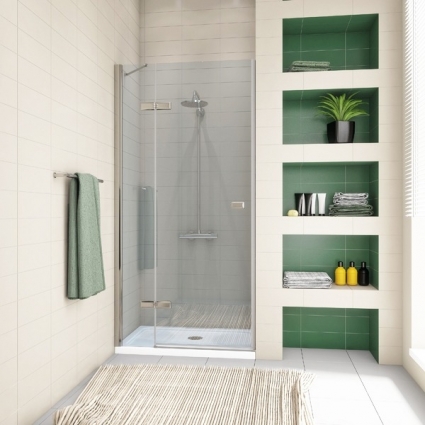 Душевая дверь в нишу GuteWetter Trend Door GK-862AP левая 113 см стекло бесцветное Two, профиль хром, распашная