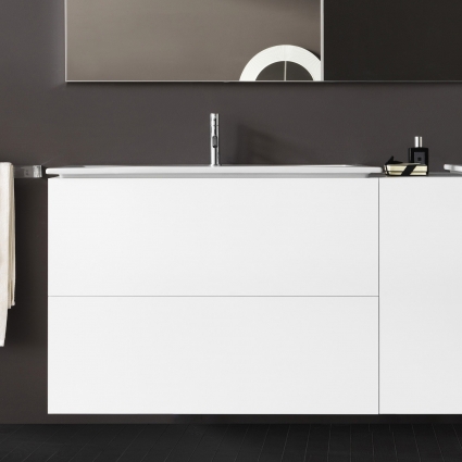 Тумба с раковиной Laufen Kartell by Laufen 8.6033.7.640.104.1 белая матовая, подвесная, с ящиками
