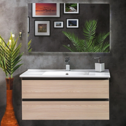 Мебель для ванной Armadi Art Capolda 100 light wood подвесная, с ящиками