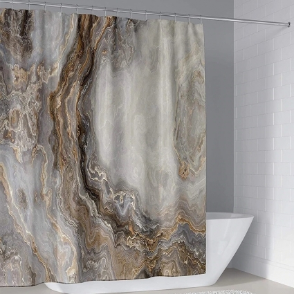 Штора для ванной Carnation Home Fashions Marble 180x200 brown в современном стиле