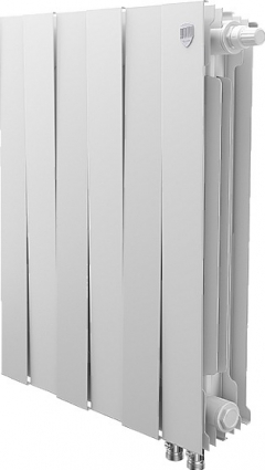 Радиатор биметаллический Royal Thermo Piano Forte 500 VDR bianco traffico, 6 секций, белый, на площадь 13 кв.м., 48x10x59.1 см