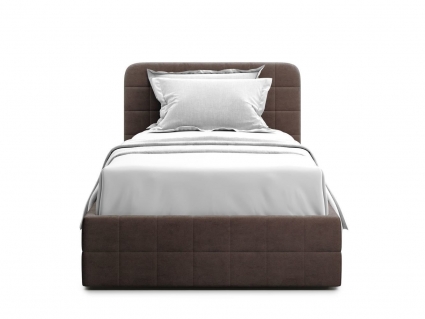 Кровать с подъемным механизмом MYROOM Family Adda 120х200 коричневого цвета, с мягким изголовьем