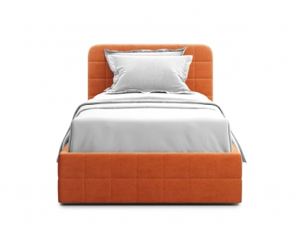 Кровать с подъемным механизмом MYROOM Family Adda 120х200 оранжевого цвета, с мягким изголовьем