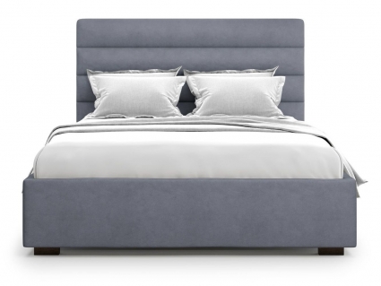 Кровать с подъемным механизмом MYROOM Family Karezza 160х200 серого цвета, с изголовьем, с ящиком для хранения