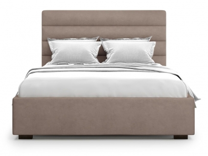Кровать с подъемным механизмом MYROOM Family Karezza 160х200 темно-бежевого цвета, с изголовьем, с ящиком для хранения