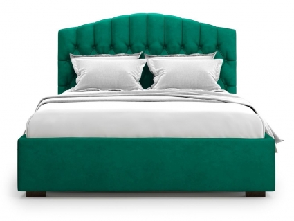 Кровать с подъемным механизмом MYROOM Family Lugano 140х200 зеленого цвета, с изголовьем, с ящиком для хранения