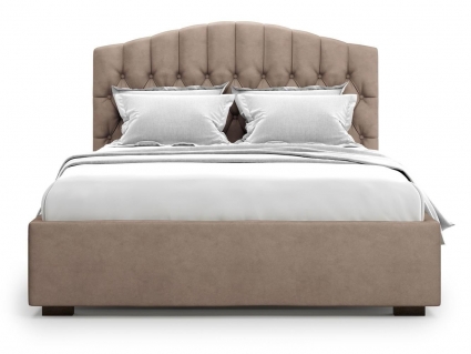Кровать с подъемным механизмом MYROOM Family Lugano 160х200 темно-бежевого цвета, с изголовьем, с ящиком для хранения