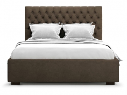 Кровать с подъемным механизмом MYROOM Family Nemi 160х200 коричневого цвета, с изголовьем, с ящиком для хранения