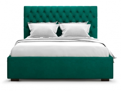 Кровать с подъемным механизмом MYROOM Family Nemi 160х200 зеленого цвета, с изголовьем, с ящиком для хранения