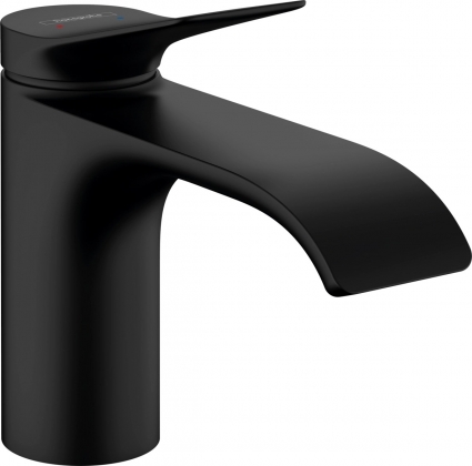 Смеситель Hansgrohe Vivenis 80 75010670 для раковины, черный, однорычажный, длина излива 13.3 см