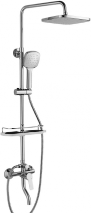 Душевая стойка Rossinka RS29 RS29-46 хром, штанга 91.3 см, шланг двойная оплетка, металлический 150 см