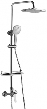Душевая стойка Rossinka RS29 RS29-45 хром, штанга 90.7 см, шланг двойная оплетка, металлический 150 см